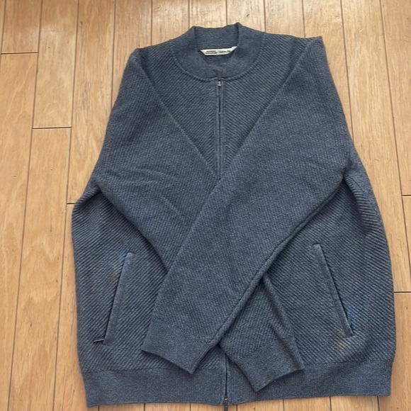 New Maurizio Baldassari Wool Bomber Sweater - Grey - Picture 2 of 8